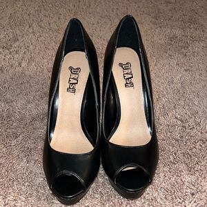 Black open toed heels